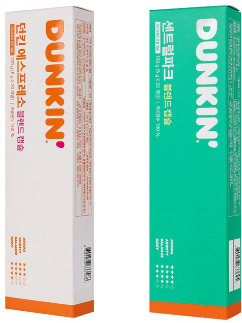 [40캡슐] 던킨 네스프레소 호환 캡슐커피 에스프레소20입+센트럴파크20입, 1개