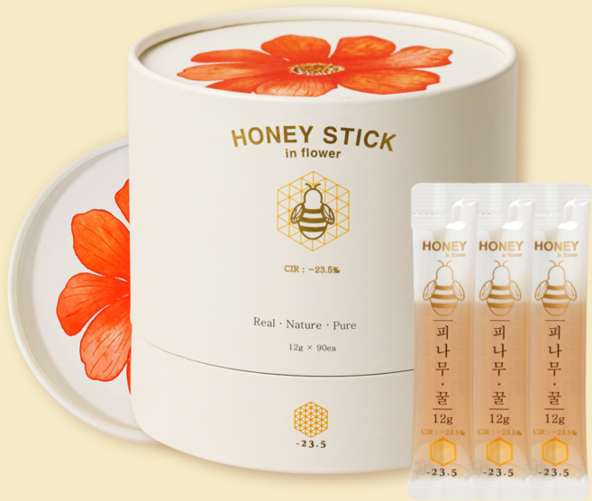 -23.5 꿀스틱 스틱꿀 90포 100%국산 벌꿀 허니 스틱, 1.08kg, 1개