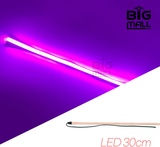 오토바이 스쿠터 자동차 튜닝 LED 라이트바 30cm 엘이디 스트립 BIGMALL, 1개, 핑크(30cm)