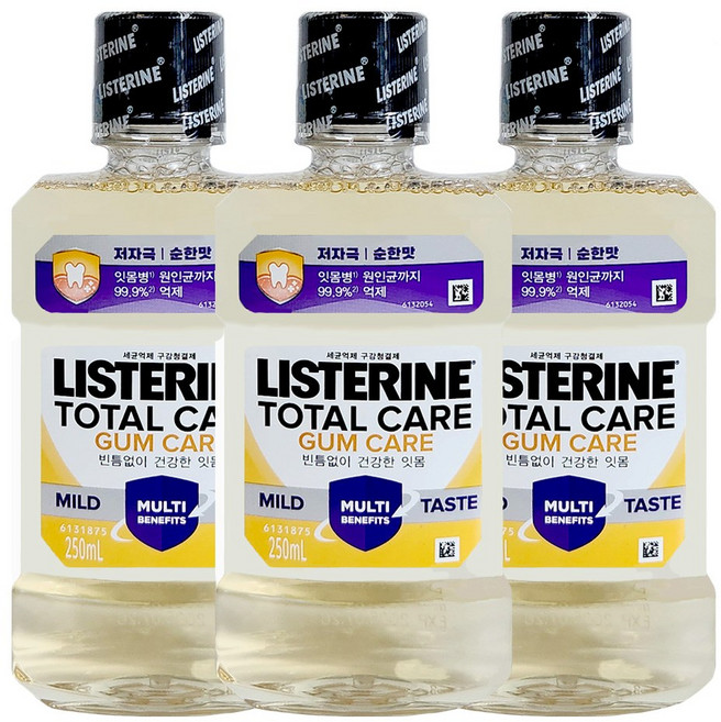 리스테린 토탈케어 검케어 마일드 250ml X 3개