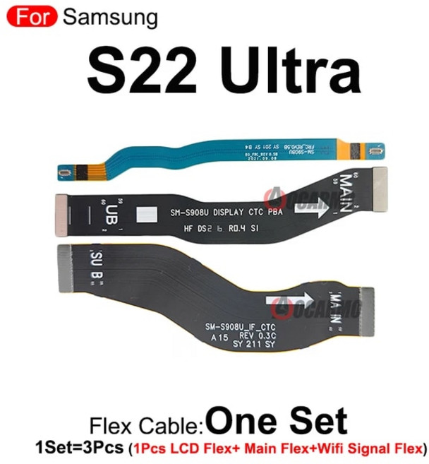 휴대폰 핸드폰 스마트폰 수리 부품 삼성 호환 갤럭시 S22 울트라 SM-S908U B F 와이파이 신호 안테나 메인 보드 커넥터 마더보드 LCD 디스플레이 스크린 플렉스 케이블, 1개, [04] S22Ultra-Full Set