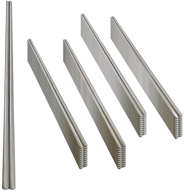 업소용 스텐 민무늬 젓가락 50p, 1세트, 단품, 실버