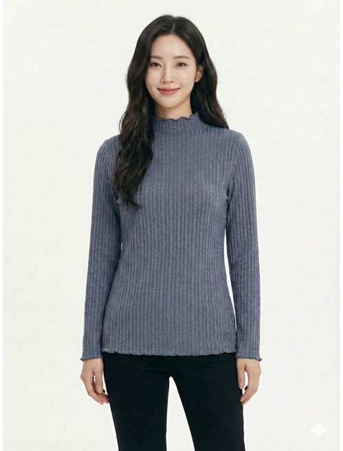 크로커다일레이디 블루 메탈자카드 하프넥 티셔츠 CLCSTS204