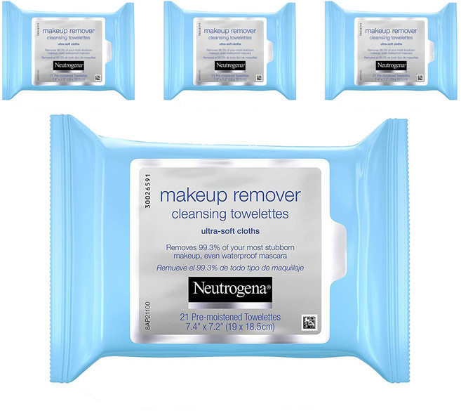 뉴트로지나 메이크업 리무버 클렌징 타월렛, 4개, 21매입