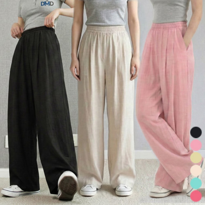 다몬딱 여성 바지 밴딩 하이웨스트 여자 여름 가을 봄 팬츠 시원한