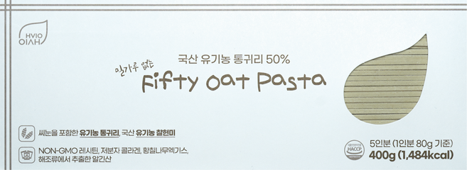 밀가루 없는 국산 유기농 귀리&현미 파스타 fifty oat&brown rice pasta, 1개, 400g