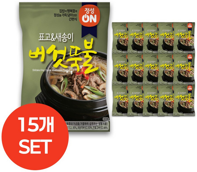 초원식품 정성온 버섯 뚝불고기 냉동, 15개, 410g