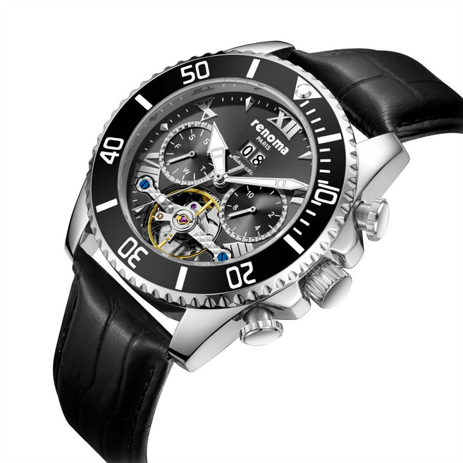 renoma 레노마 25SS 멀티펑션 오토매틱 남성 가죽시계 RE2502HM