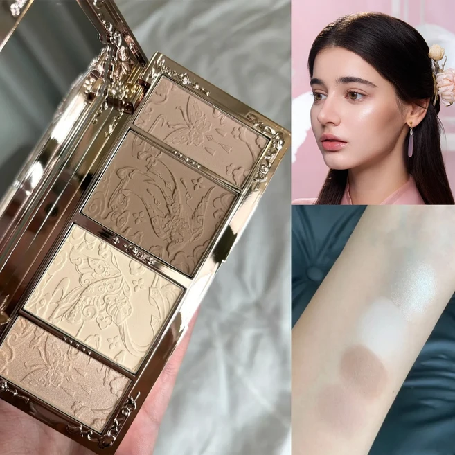 플라워노우즈 2025 쿠키 하이라이터 & 컨투어 팔레트 매트 비건 메이크업 초콜릿 컨셉 워터프루프 지, 01 02 Tea Brown - 쿠팡