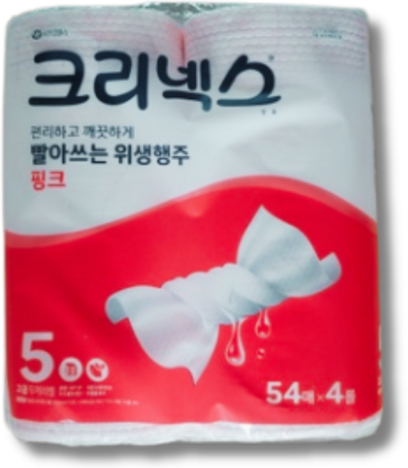 빨아쓰는 위생행주 핑크 54매X4롤, 54매, 4개
