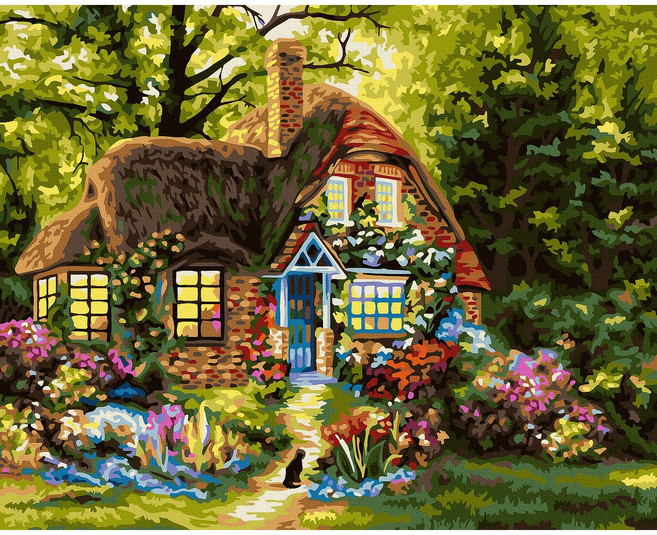 대형 명화 그리기 DIY 60X75cm 유화 캔버스 세트 거실 인테리어 그림 150종, H.풍경, H054.동화속마을, 1개, H054.동화속마을