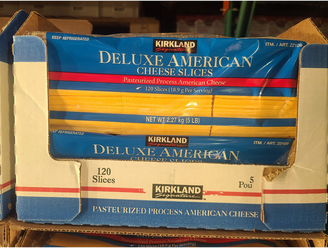 [당일배송] 코스트코 커클랜드 시그니춰 미국 디럭스 아메리칸 노란치즈 슬라이스 2.27kg, 1박스