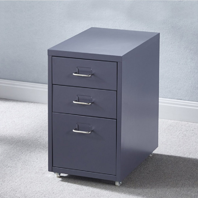 어반 철제서랍장 3단 이동식 미니서랍장 철재서랍장 서랍 틈새 3단