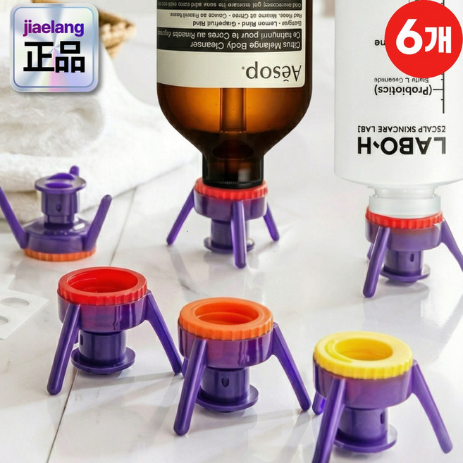 지애랑 낭비제로 거꾸로캡 샴푸 로션 뚜껑 알뜰캡 3세대, 6개, 혼합