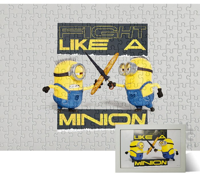 알록퍼즐 미니언즈 결투 액자케이스 108피스 직소퍼즐액자 AL108-02, 1개