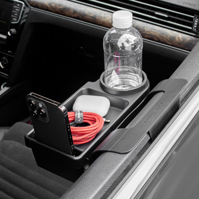 코지스 차량용 컵홀더 멀티 거치대 앞뒤 좌석 컵홀더, 2개, 블랙