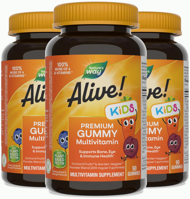 네이쳐스웨이 얼라이브! 키즈 프리미엄 멀티비타민 구미, 90정, 3개