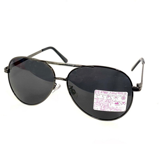 經緯度鐘錶 偏光太陽眼鏡 飛行員款 台灣製造 UV400 (型號: 3535 3593), 3593黑色框黑色鏡片, 1個