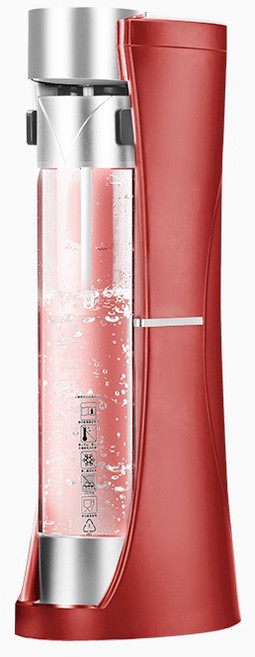 免插電手壓式氣泡水機 1公升大容量蘇打水機, 紅