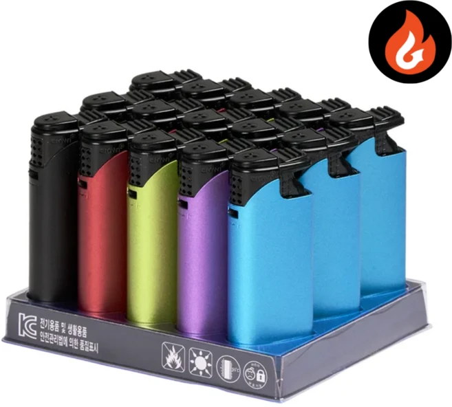 편의점 판매용 국내개발 무광메탈 토치 라이터 뚜껑있는 토치 메탈토치 고급터보 15개, 무광메탈 5색 - 쿠팡