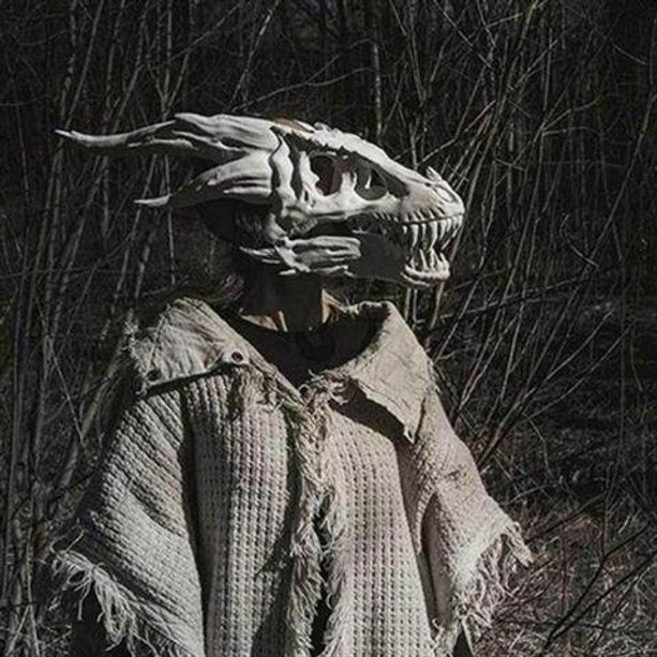 할로원 용두골 가면 머리띠 입동작 특이한 뼈띠 공룡 파티 소품 만우절 동물, 1개, A. 공룡 두개골