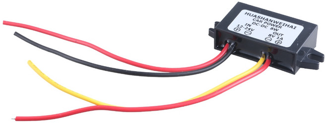 자동차 LED 디스패리용 방수 벅 컨버터 12~24V~8V 1A 전원 공급 컨버터 모듈 모터, 1개