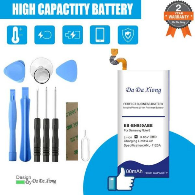 삼성에 적합한 갤럭시 노트 8 N9500 N9508 N950D N950F N950FD N950J N950N N950U EB-BN950ABE 배터리 도구 4400mAh, 1개