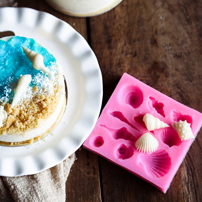 조개 고동 바다모양 10구 젤리몰드 레진아트 케이크장식 데코 실리콘몰드 미니조개, 1개