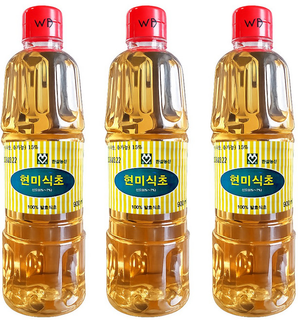 한삶 현미식초 900ml, 3개