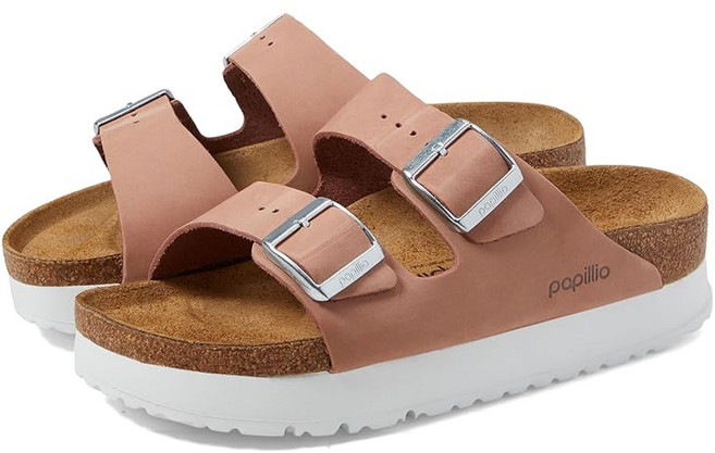 버켄스탁 파필리오 아리조나 플랫폼 샌들 누벅 여성 샌들