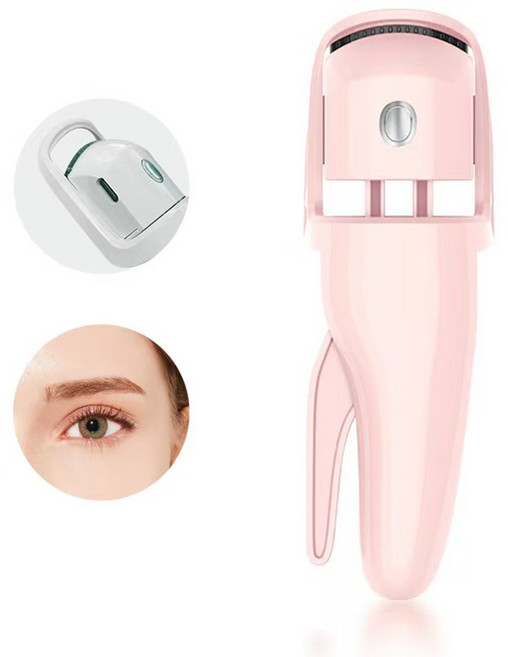 휴대용 속눈썹불고데기 3단 온도조절 실리콘 충전식 볼륨 컬링 눈썹 고대기, 핑크