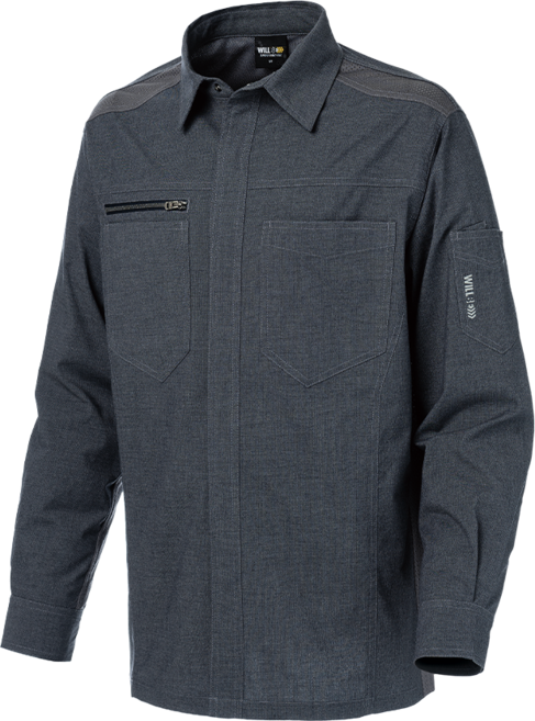 윌비 [PR301] 투톤 하복 작업 셔츠 봄/여름 하계 작업복 자켓 점퍼 셔츠 근무복 상의 현장 단체복