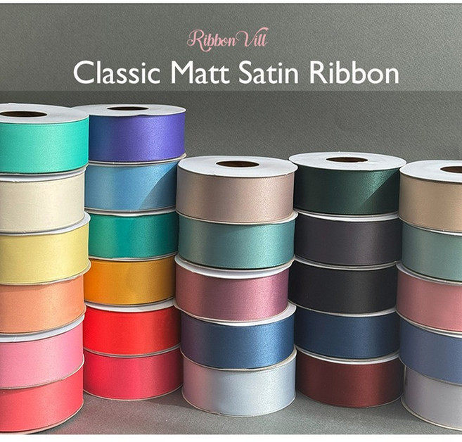 리본빌 클래식 무광 양면 리본 포장리본, 25mm, #27 빅토리안 로즈