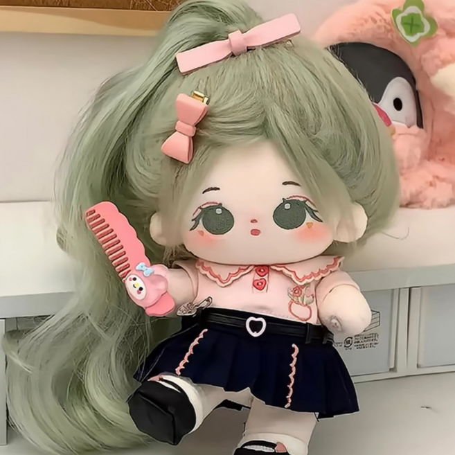 티니숲속 20cm 인형옷 핑크불리 시리즈 세트 무속성 아이돌 인형꾸미기, 블랙 스커트 스쿨룩 세트, 블랙 스커트 스쿨룩 세트, 1개