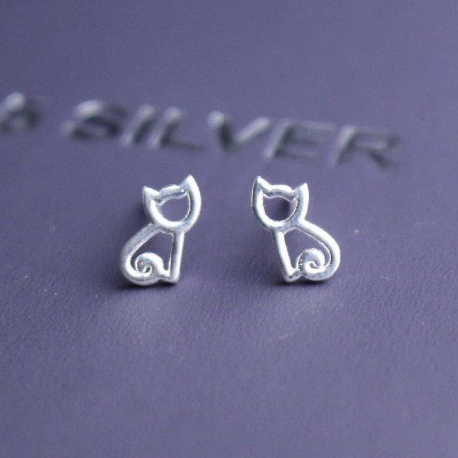 紅帽嚴選 S925純銀貓咪耳針 迷你耳環 男女通用 日常百搭