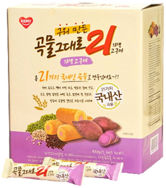 곡물그대로21 구워만든 자색고구마 과자, 900g, 1개
