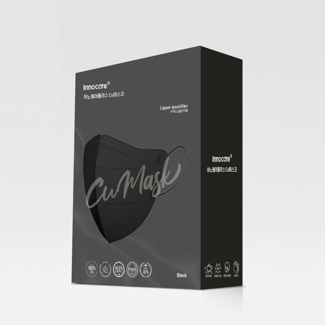 이노케어플러스 Cu마스크 중형, 20매, 1개, 블랙