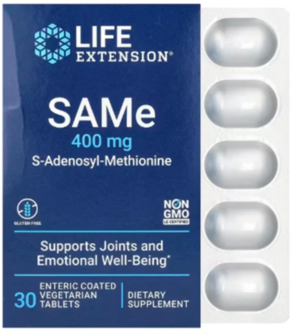 라이프익스텐션 SAMe s-아데노실-메티오닌 400mg 엔테릭 코티드 30 베지 정, 30정, 1개 - 쿠팡