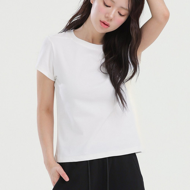 스라보 여성 데일리핏 스트레치 반팔 티셔츠