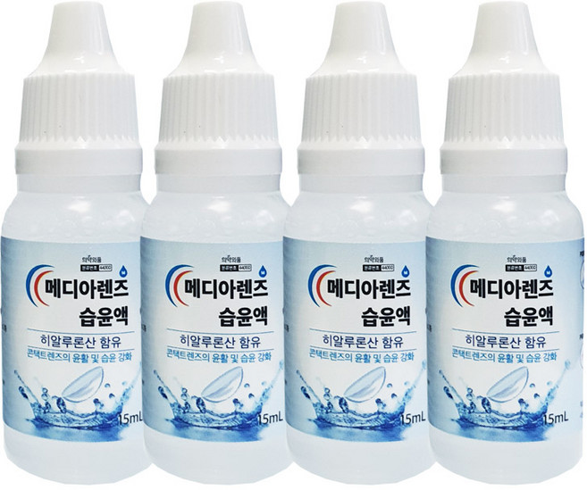 메디아렌즈 습윤액 드롭액 15ml, 4개