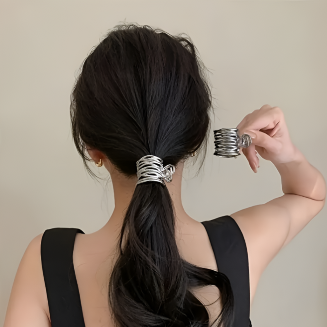 여성용 샤크 집게핀 메탈 포니테일 헤어 클립