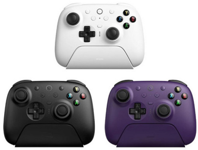 [스마트박스]8BitDo 팔비토 얼티메이트 오리온 2세대 진무선 PC 게임 패드 게임 컨트롤러, 퍼플, 1개, 퍼플