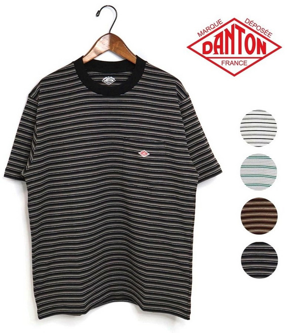 단톤 DANTON 스트라이프 반팔 포켓 티셔츠 DT-C0198 TCB-ST 컬러추가