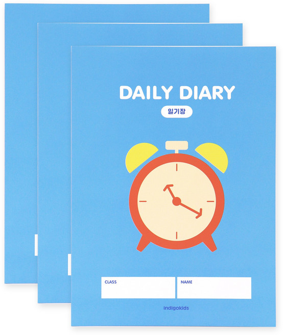 인디고어린이 초등 우리학교 고학년 좁은칸 일기장, 블루세트, 블루, 3개