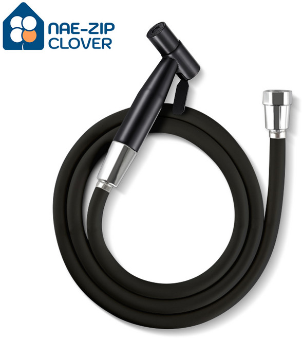 스프레이건 물때방지샤워호스 세트, 1.5m, 블랙