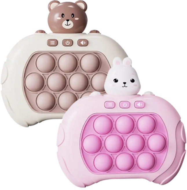 [퍼니플레이] 애니멀푸쉬팝게임기 멀티푸시팝 미니게임기, 곰돌이