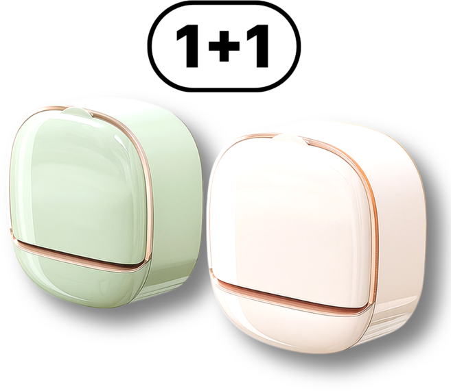 루다택 부착식 무타공 비누케이스, 크림 아이보리 + 파스텔 민트