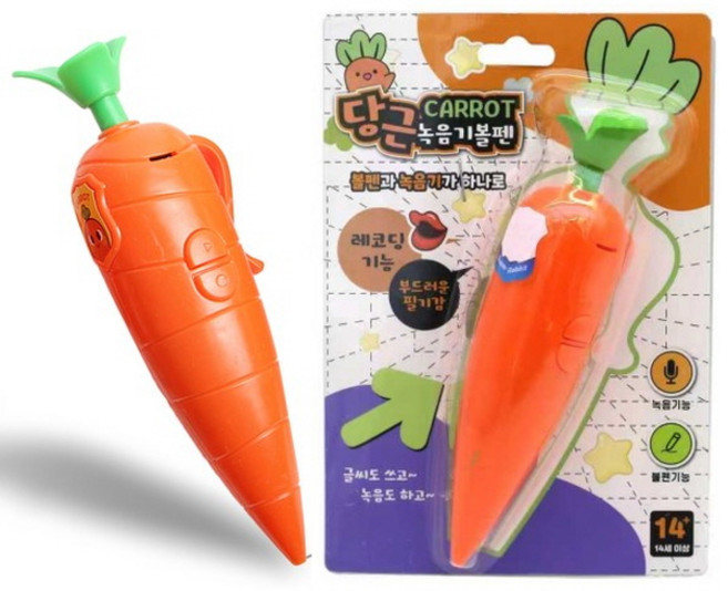 당근 펜 녹음기 1개 삼우힐링라이프 주토피아 당근 볼펜 주디당근펜 당근 장난감