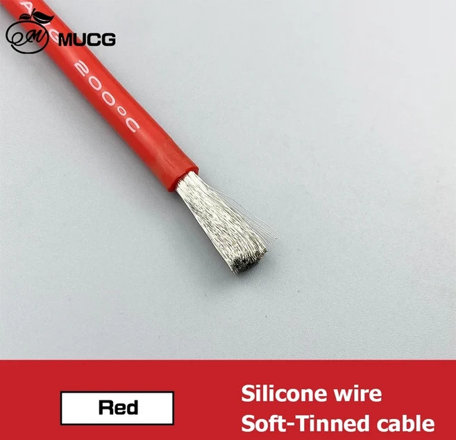 쿠쿠스토어 2핀 케이블 또는 검정색 빨간색 실리콘 와이어 자동차 Led 램프 전기 18 awg, 10 16AWG, 01 1m, 01 Only Red