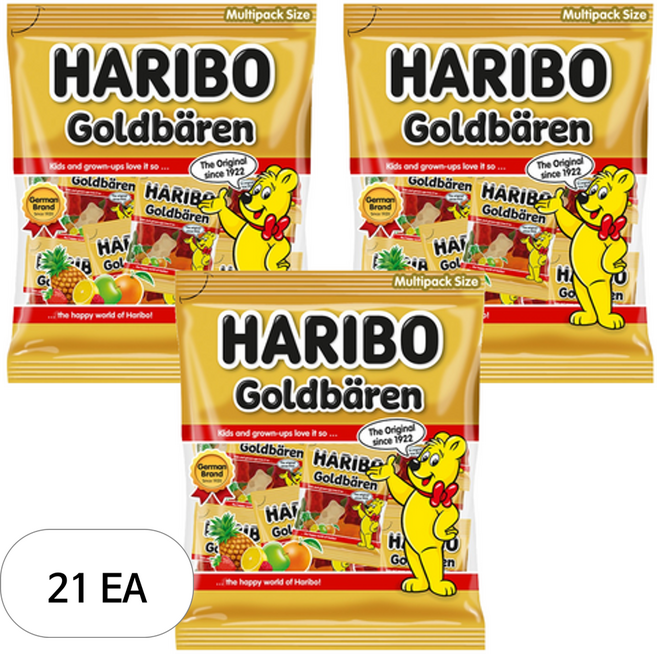 하리보 지퍼백 골드베렌 젤리, 250g, 21개
